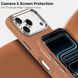 iPhone 18 Pro EIDERWOOD Faux Leather Back Case with Detachable Card Holder - MagSafe Compatible - Brown