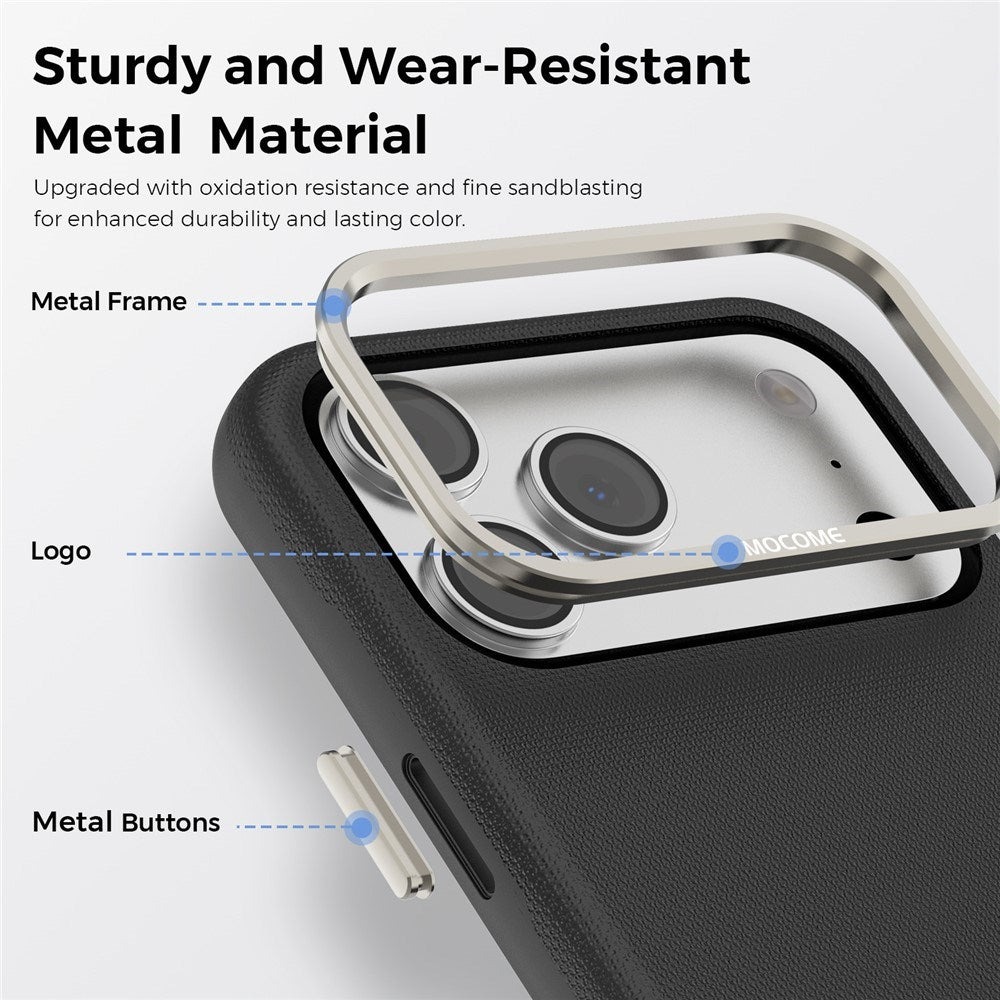 iPhone 18 Pro Max EIDERWOOD Faux Leather Back Case with Detachable Card Holder - MagSafe Compatible - Black