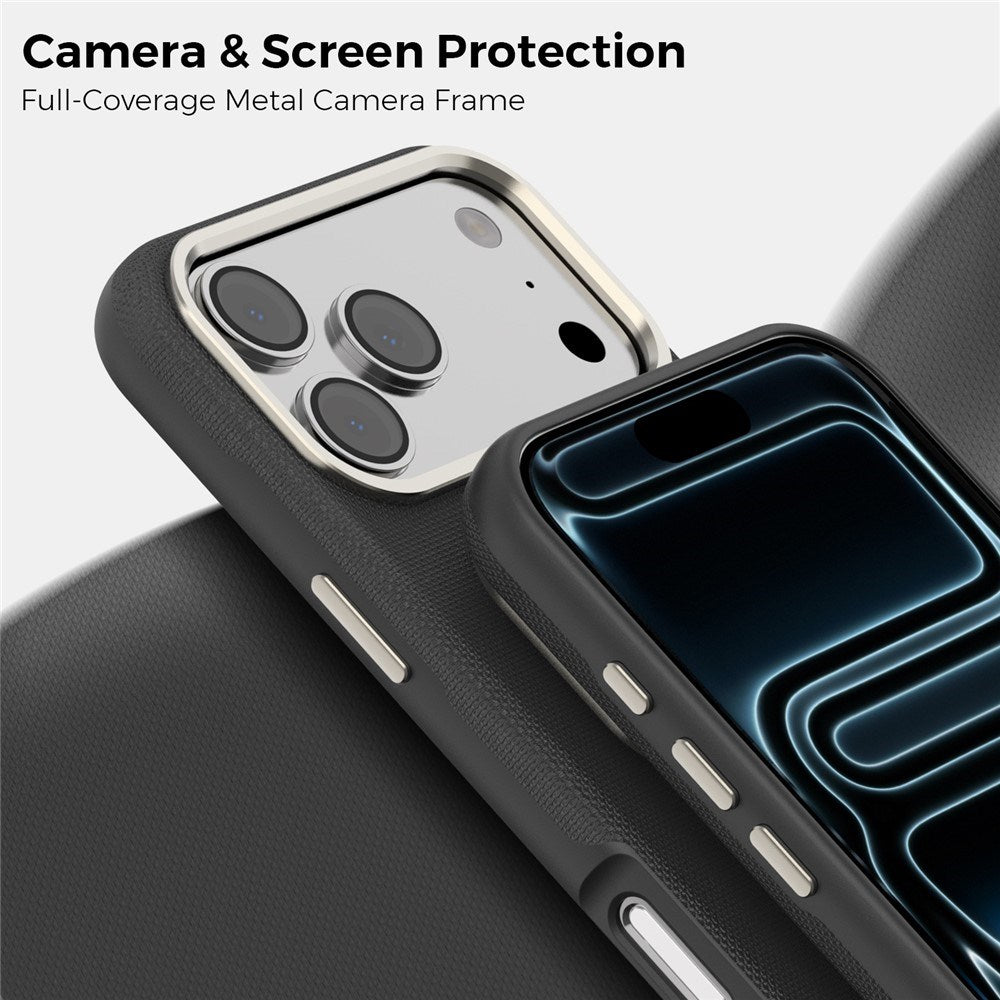 iPhone 18 Pro Max EIDERWOOD Faux Leather Back Case with Detachable Card Holder - MagSafe Compatible - Black