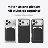 iPhone 18 Pro Max EIDERWOOD Faux Leather Back Case with Detachable Card Holder - MagSafe Compatible - Black
