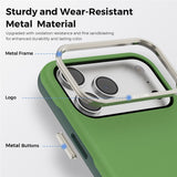 iPhone 18 Pro Max EIDERWOOD Faux Leather Back Case with Detachable Card Holder - MagSafe Compatible - Green