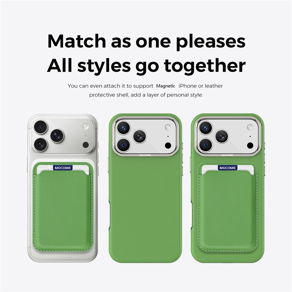 iPhone 18 Pro Max EIDERWOOD Faux Leather Back Case with Detachable Card Holder - MagSafe Compatible - Green