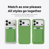 iPhone 18 Pro Max EIDERWOOD Faux Leather Back Case with Detachable Card Holder - MagSafe Compatible - Green