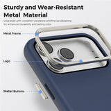 iPhone 18 Pro Max EIDERWOOD Faux Leather Back Case with Detachable Card Holder - MagSafe Compatible - Blue