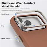 iPhone 18 Pro Max EIDERWOOD Faux Leather Back Case with Detachable Card Holder - MagSafe Compatible - Brown