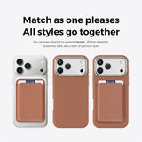 iPhone 18 Pro Max EIDERWOOD Faux Leather Back Case with Detachable Card Holder - MagSafe Compatible - Brown