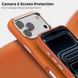iPhone 18 Pro Max EIDERWOOD Faux Leather Back Case with Detachable Card Holder - MagSafe Compatible - Orange