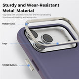 iPhone 18 Pro Max EIDERWOOD Faux Leather Back Case with Detachable Card Holder - MagSafe Compatible - Purple