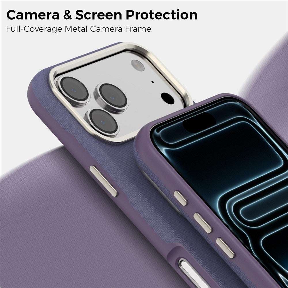 iPhone 18 Pro Max EIDERWOOD Faux Leather Back Case with Detachable Card Holder - MagSafe Compatible - Purple