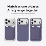 iPhone 18 Pro Max EIDERWOOD Faux Leather Back Case with Detachable Card Holder - MagSafe Compatible - Purple