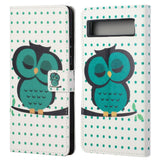 Google Pixel 7A Leather Case w. Wallet & Stand Function - Sleeping Owl