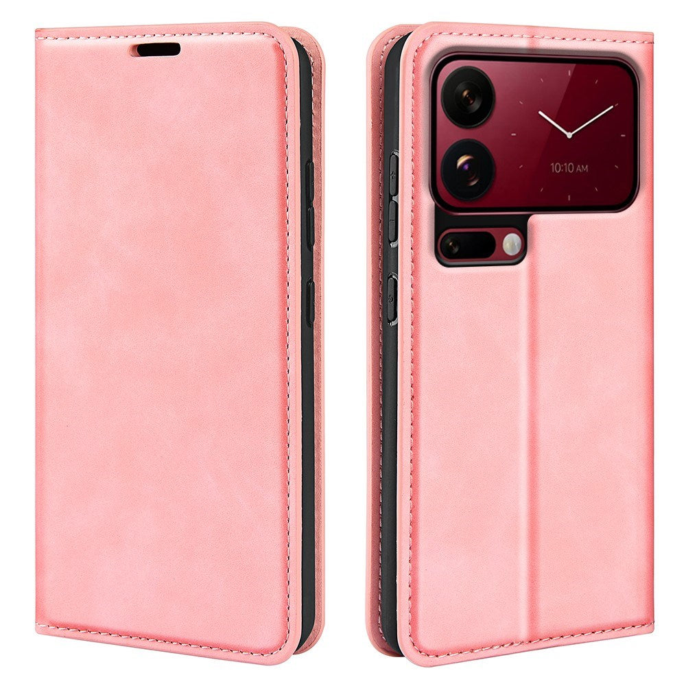 Xiaomi 18 Pro Max EIDERWOOD Artificial Leather Flip Case with Wallet and Stand Function - Pink