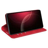 Xiaomi 18 Pro Max EIDERWOOD Artificial Leather Flip Case with Wallet and Stand Function - Red
