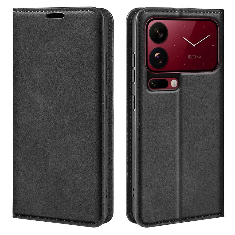 Xiaomi 18 Pro EIDERWOOD Artificial Leather Flip Case with Wallet and Stand Function - Black