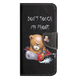 Samsung Galaxy A34 (5G) Leather Wallet Case & Print - "Don't Touch My Phone"