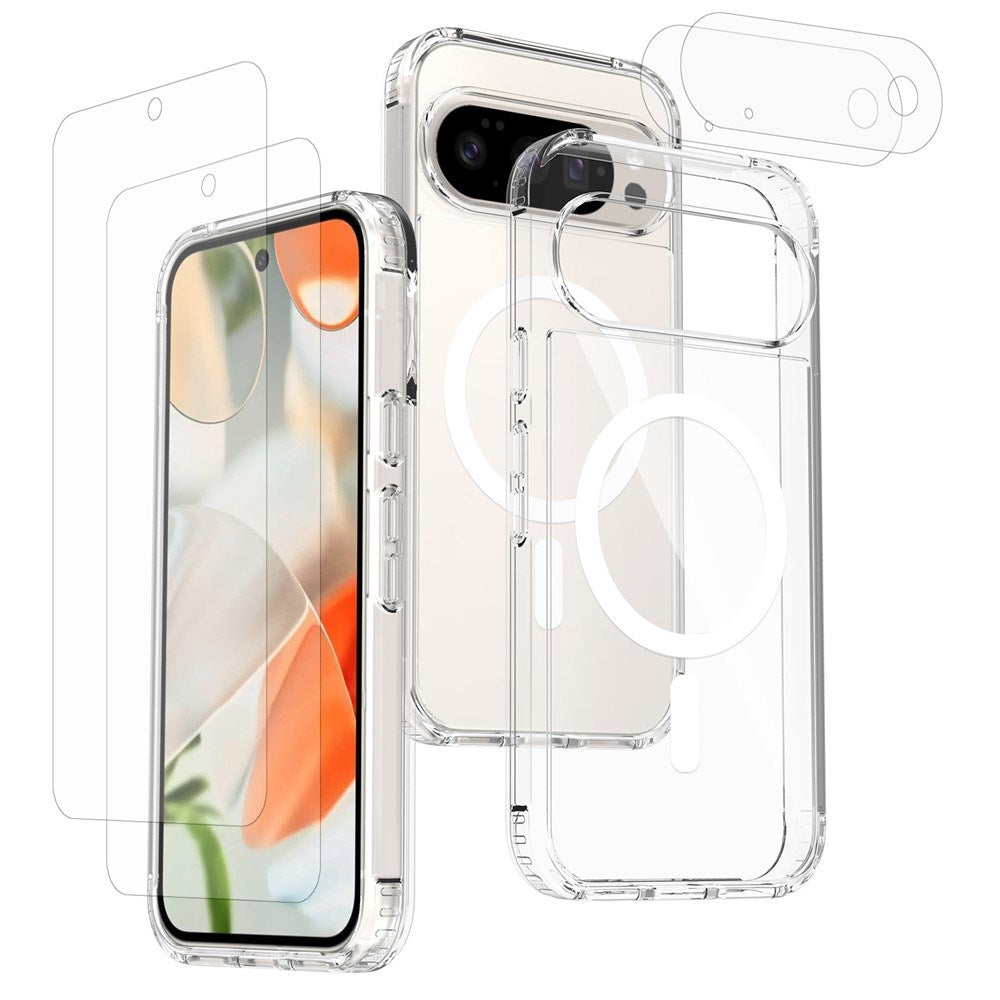 Google Pixel 11 Protection Set with 1 x MagSafe Cover & 2 x Screen Protector & 2 x Camera Lens Glass - Transparent