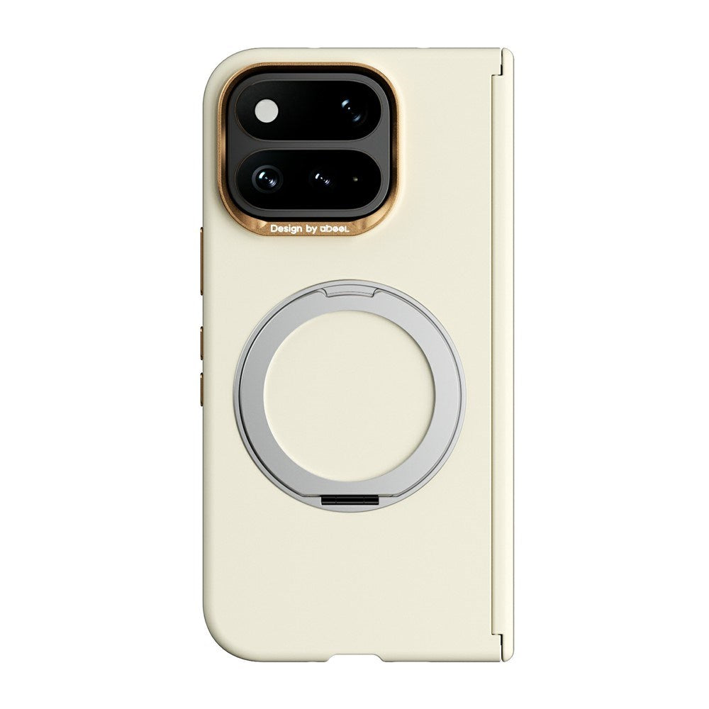 Google Pixel 11 Pro Fold ABEEL Hard Soft-Touch Plastic Case w. Kickstand - MagSafe Compatible - Yellow