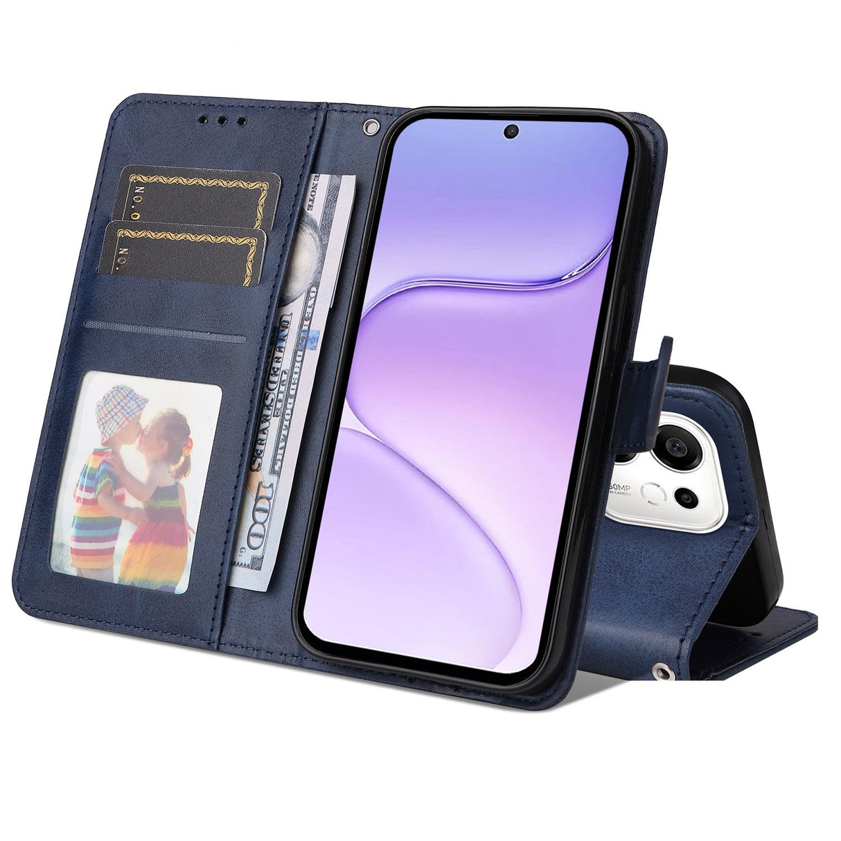 Honor 600 Smart EIDERWOOD Flip Cover in Faux Leather - Blue