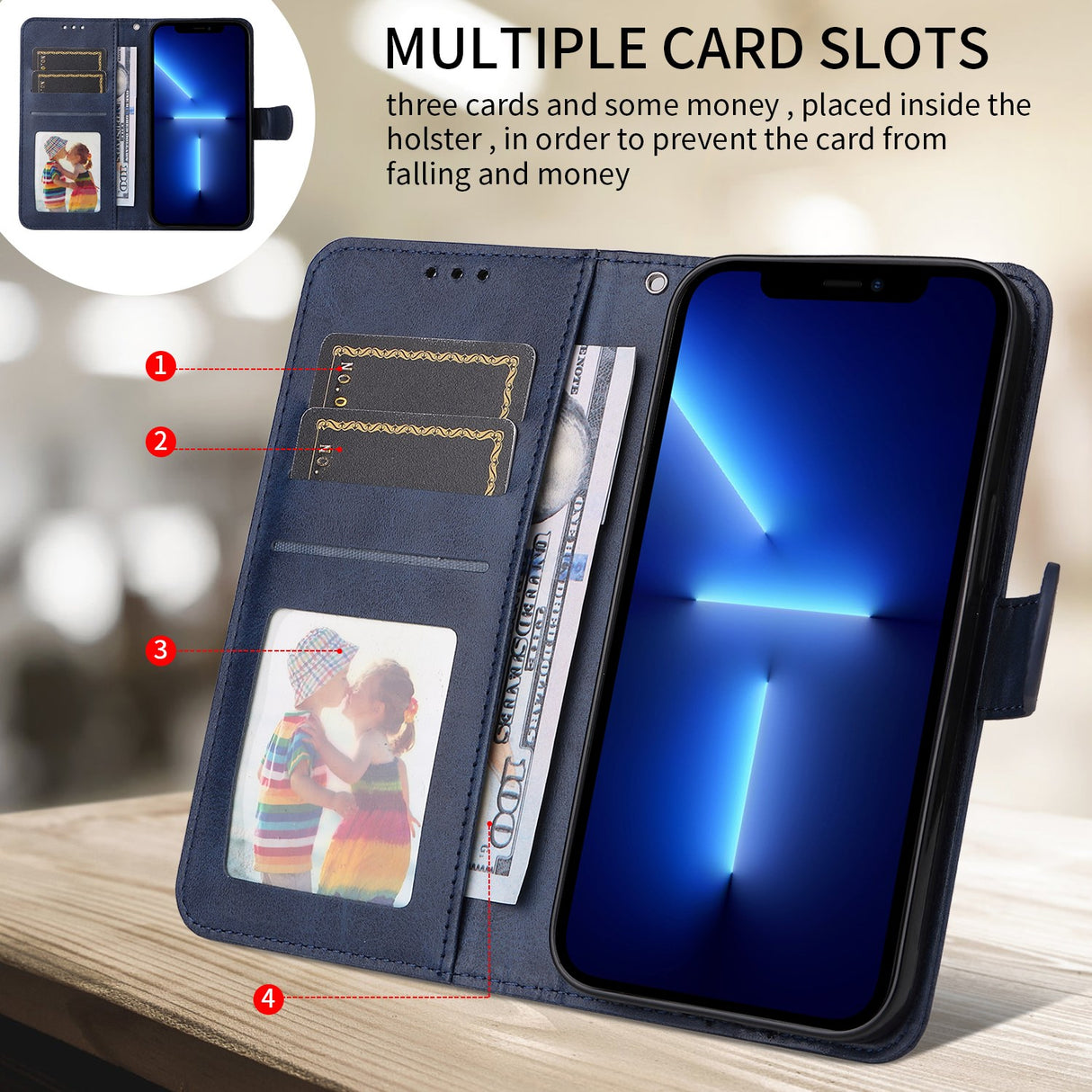 Honor 600 Smart EIDERWOOD Flip Cover in Faux Leather - Blue