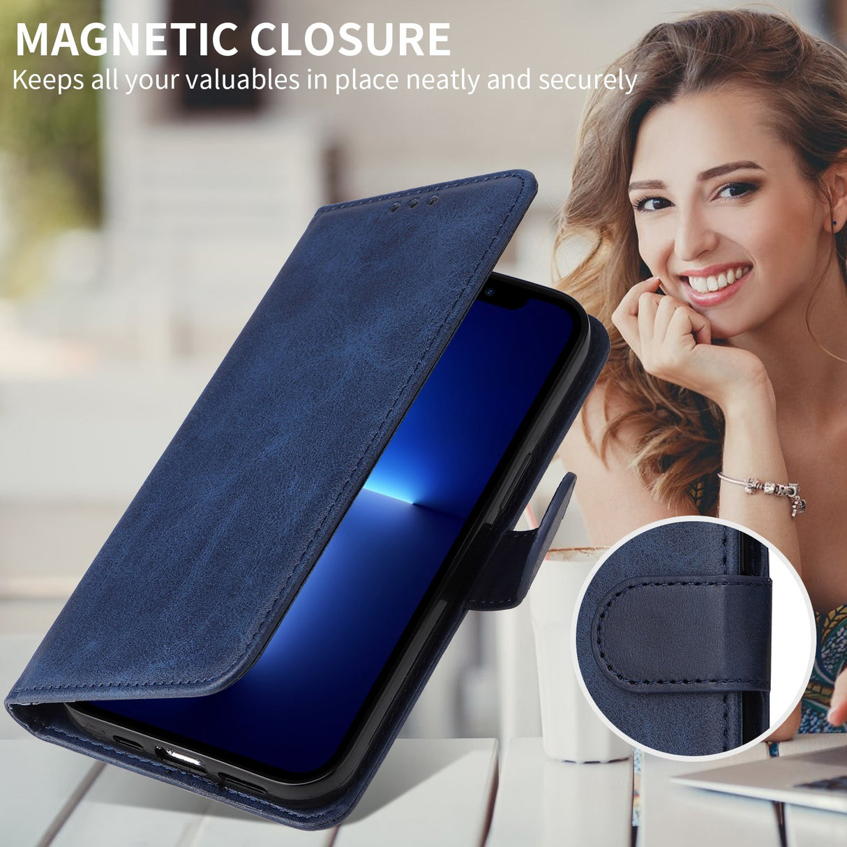 Honor 600 Smart EIDERWOOD Flip Cover in Faux Leather - Blue
