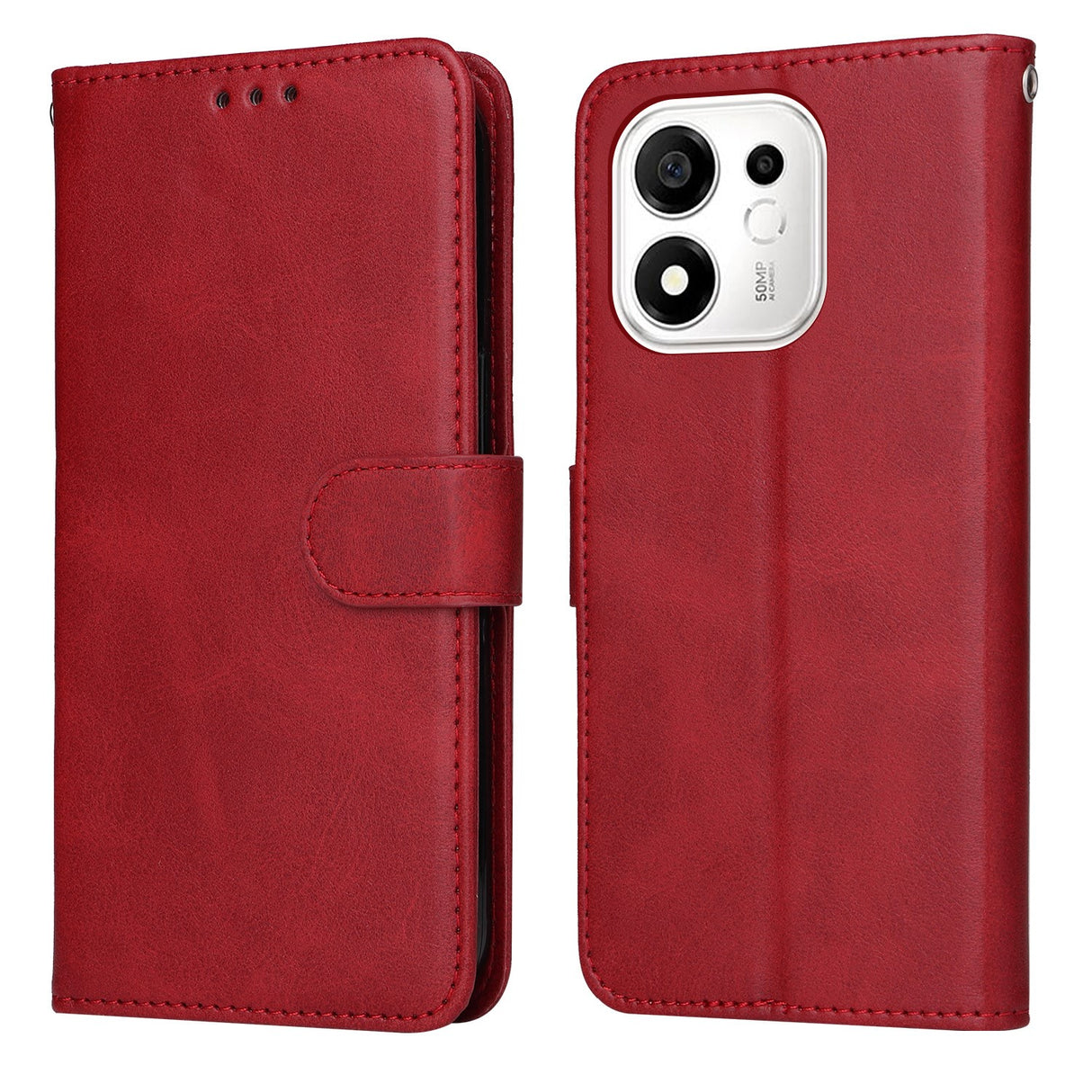 Honor 600 Smart EIDERWOOD Flip Cover in Faux Leather - Red