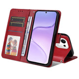 Honor 600 Smart EIDERWOOD Flip Cover in Faux Leather - Red
