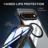 Google Pixel 11 Pro XL Shockproof Case with Built-in Screen Protector - Transparent / Black