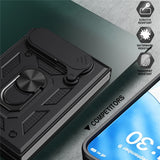 iPhone Fold EIDERWOOD Hybrid Tough Case with Kickstand & Cam Slider - Red