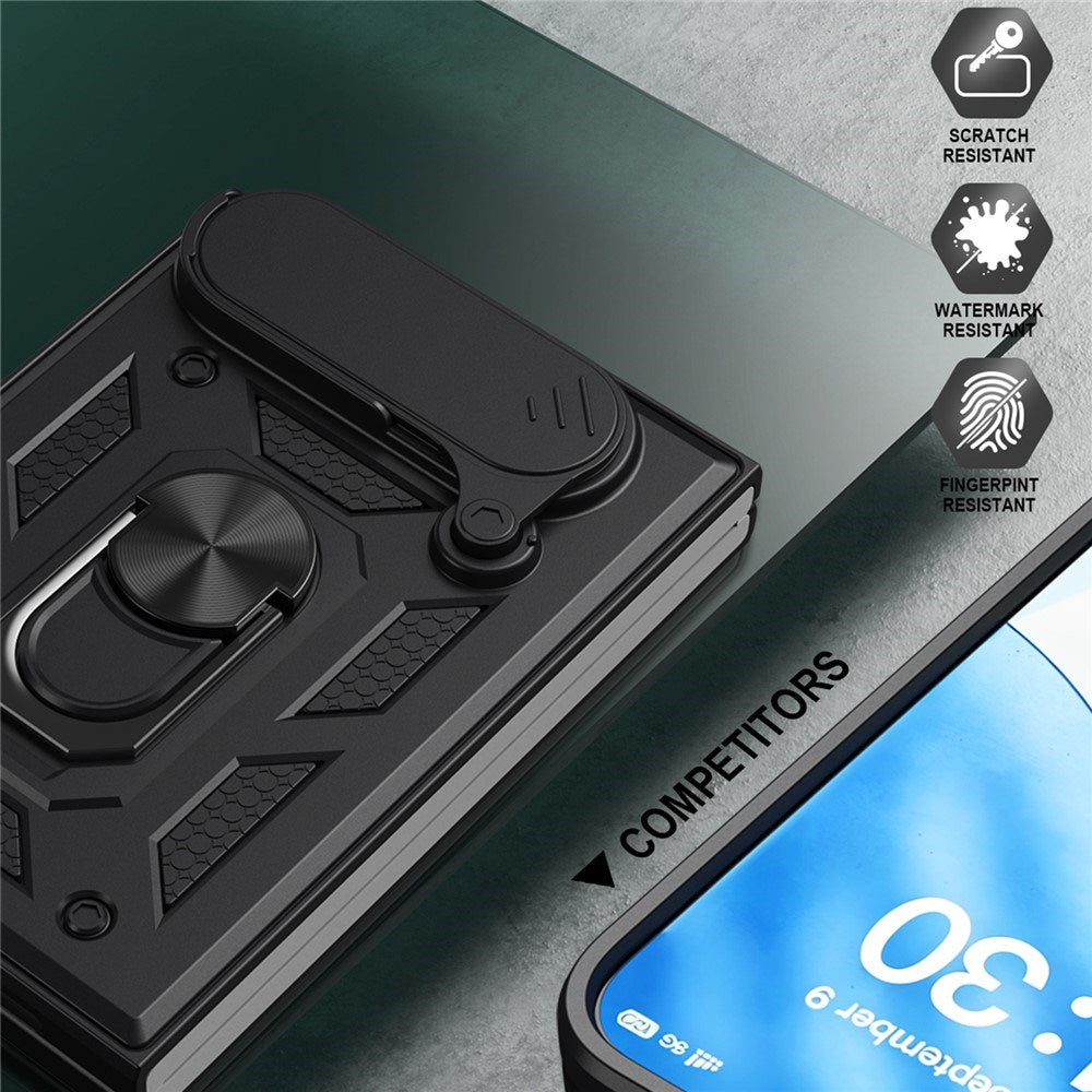 iPhone Fold EIDERWOOD Hybrid Tough Case with Kickstand & Cam Slider - Blue