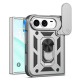 iPhone Fold EIDERWOOD Hybrid Tough Case with Kickstand & Cam Slider - Silver