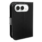 iPhone Fold EIDERWOOD Faux Leather Flip Case w. Card Holder & Stand Function - Black