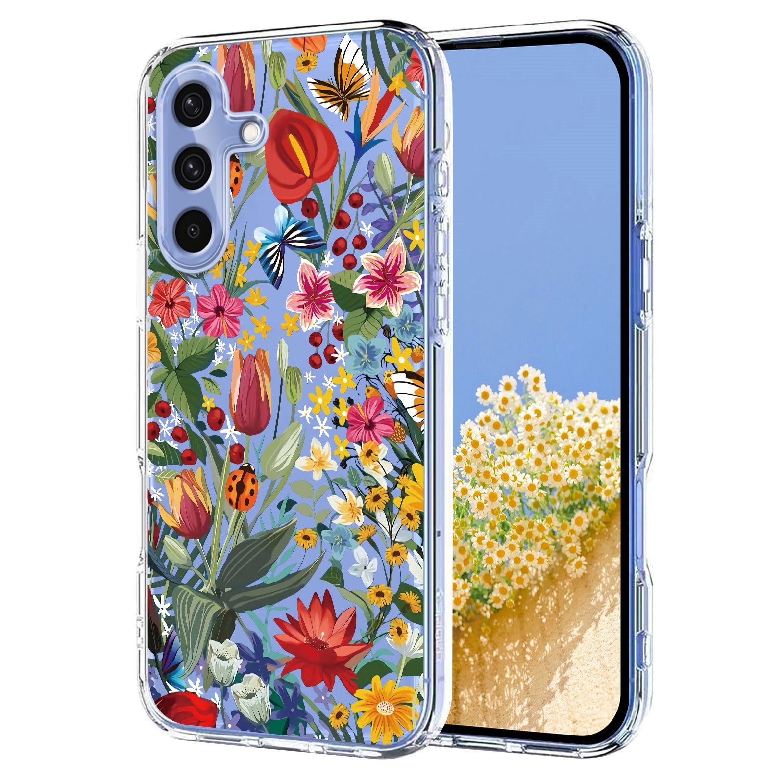 Samsung Galaxy S26 FE EIDERWOOD Flexible Plastic Case with Floral Motif - Transparent / Lilies