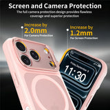 iPhone 18 Pro Max / 17 Pro Max Hybrid Plastic Case w. Shock-Absorbing Edges & Kickstand - MagSafe Compatible - Pink