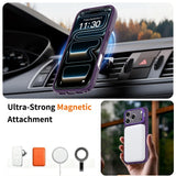 iPhone 18 Pro Max / 17 Pro Max Hybrid Plastic Case w. Shock-Absorbing Edges & Kickstand - MagSafe Compatible - Purple
