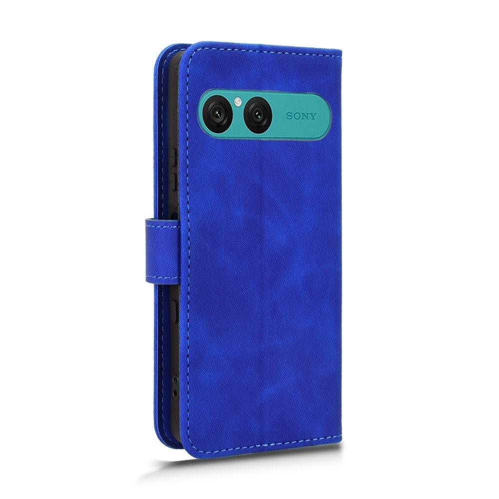 Sony Xperia 10 VIII EIDERWOOD Artificial Leather Flip Case with Wallet and Stand Function - Blue