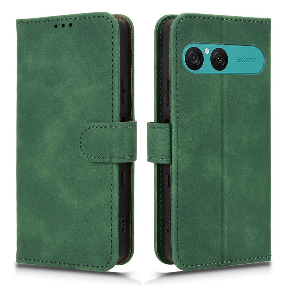 Sony Xperia 10 VIII EIDERWOOD Artificial Leather Flip Case with Wallet and Stand Function - Green