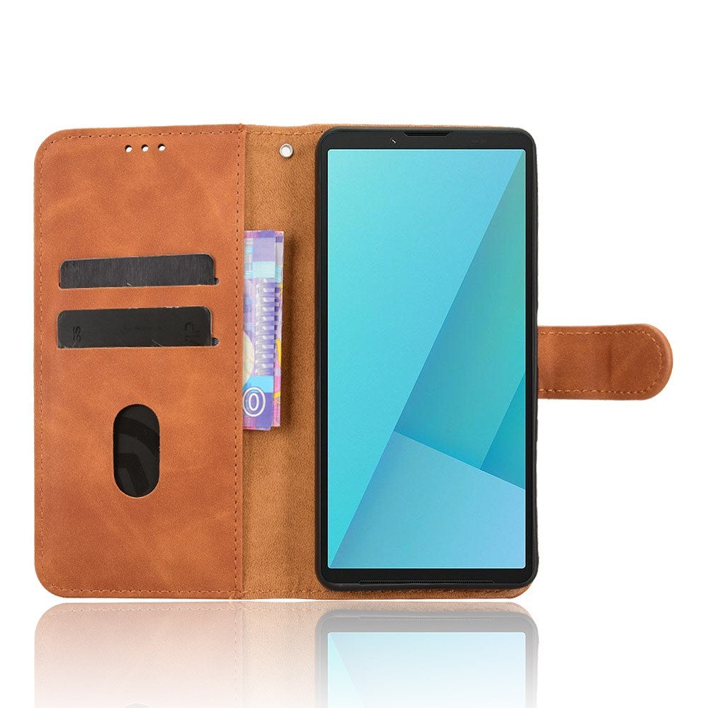 Sony Xperia 10 VIII EIDERWOOD Artificial Leather Flip Case with Wallet and Stand Function - Brown