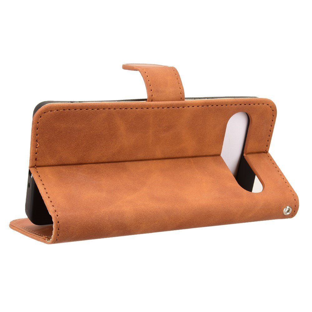 Sony Xperia 10 VIII EIDERWOOD Artificial Leather Flip Case with Wallet and Stand Function - Brown