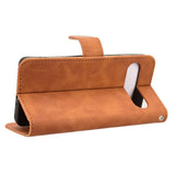 Sony Xperia 10 VIII EIDERWOOD Artificial Leather Flip Case with Wallet and Stand Function - Brown
