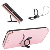 Sony Xperia 10 VIII EIDERWOOD Artificial Leather Case with Carbon Fibre Texture and Kickstand Strop - Pink