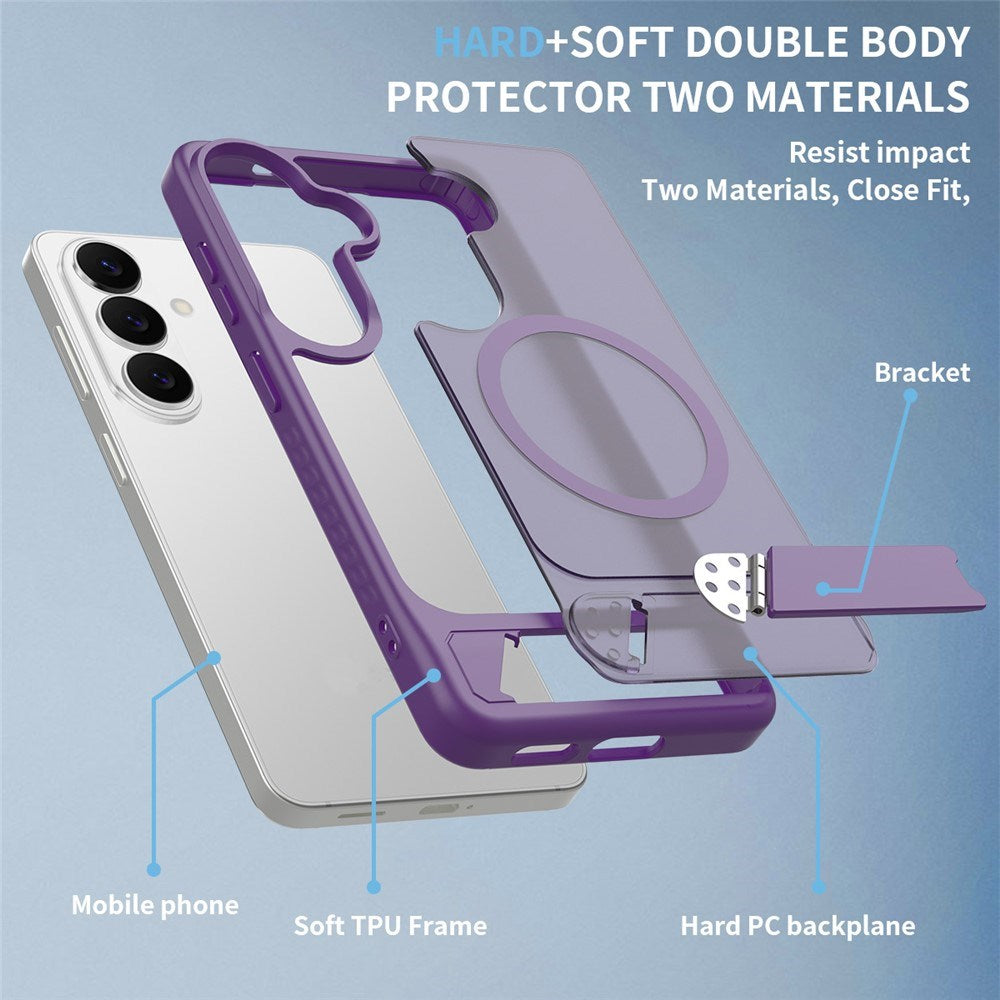Samsung Galaxy S26 FE / S25 FE EIDERWOOD Hybrid Case with Kickstand - MagSafe Compatible - Purple
