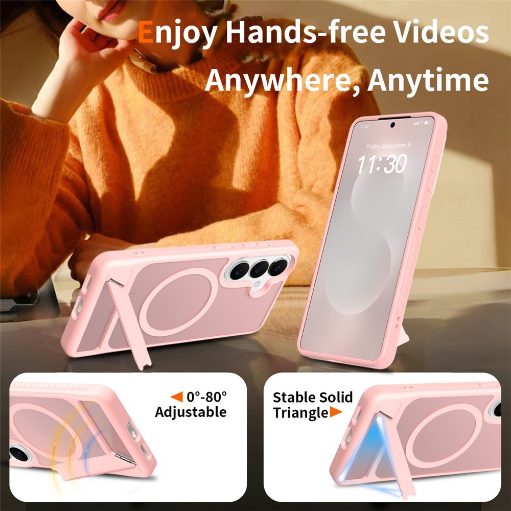 Samsung Galaxy S26 FE / S25 FE EIDERWOOD Hybrid Case with Kickstand - MagSafe Compatible - Pink