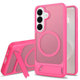 Samsung Galaxy S26 FE / S25 FE EIDERWOOD Hybrid Case with Kickstand - MagSafe Compatible - Hot Pink