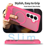 Samsung Galaxy S26 FE / S25 FE EIDERWOOD Hybrid Case with Kickstand - MagSafe Compatible - Hot Pink