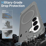 Samsung Galaxy S26 FE / S25 FE EIDERWOOD Hybrid Case with Kickstand - MagSafe Compatible - Grey