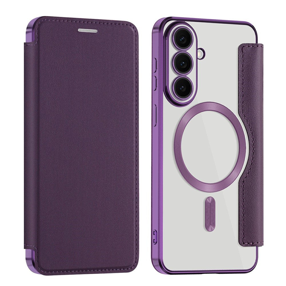 Samsung Galaxy S26 FE EIDERWOOD Flip Case with RFID Blocking and Camera Lens Protection - Purple / Transparent