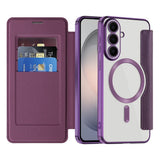 Samsung Galaxy S26 FE EIDERWOOD Flip Case with RFID Blocking and Camera Lens Protection - Purple / Transparent