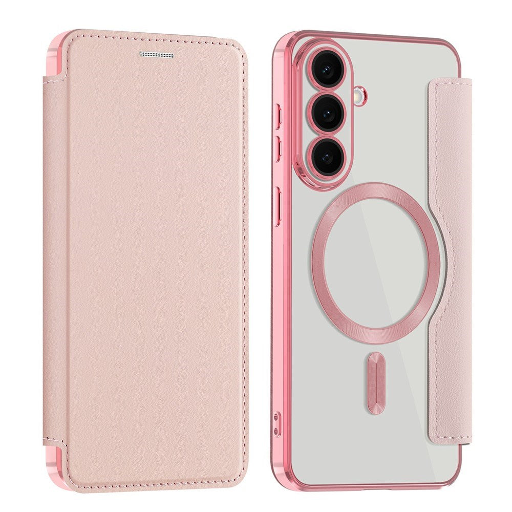 Samsung Galaxy S26 FE EIDERWOOD Flip Case with RFID Blocking and Camera Lens Protection - Pink / Transparent
