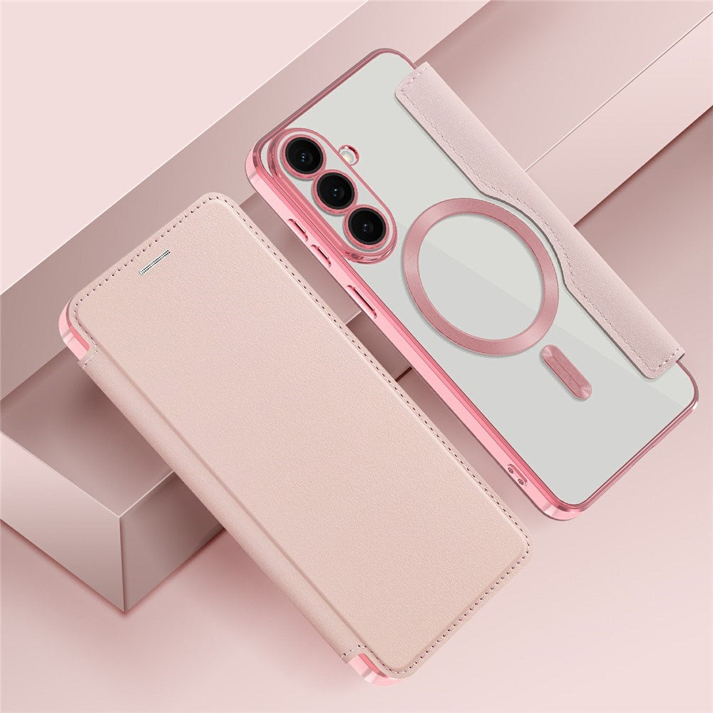 Samsung Galaxy S26 FE EIDERWOOD Flip Case with RFID Blocking and Camera Lens Protection - Pink / Transparent