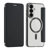 Samsung Galaxy S26 FE EIDERWOOD Flip Case with RFID Blocking and Camera Lens Protection - Black / Transparent